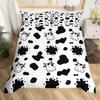 Cow Print Bedding Set King Size Kids Black White Duvet Cover Set Cartoon Milk Cow Comforter Cover Animal Farmhouse Quilt Cover
