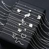 Ensemble de 12 Colliers Pendentifs Cœur pour Femmes Simple Papillon Étoile Lune Cœur Design Collier Perle Bijoux Quotidien Vacances