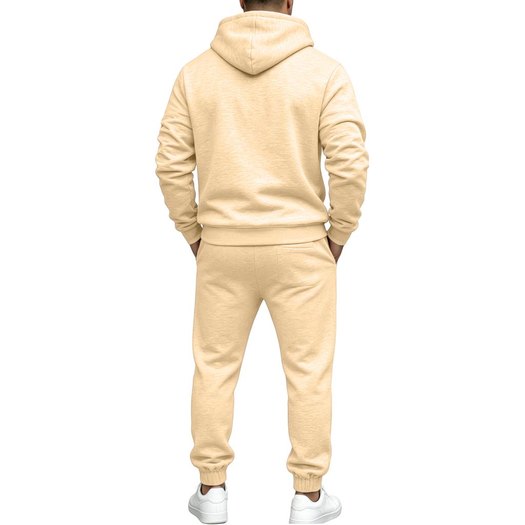 Men's Hooded Sweatshirt Set 2 Piece Color Casual Athletic Wear Outfit
