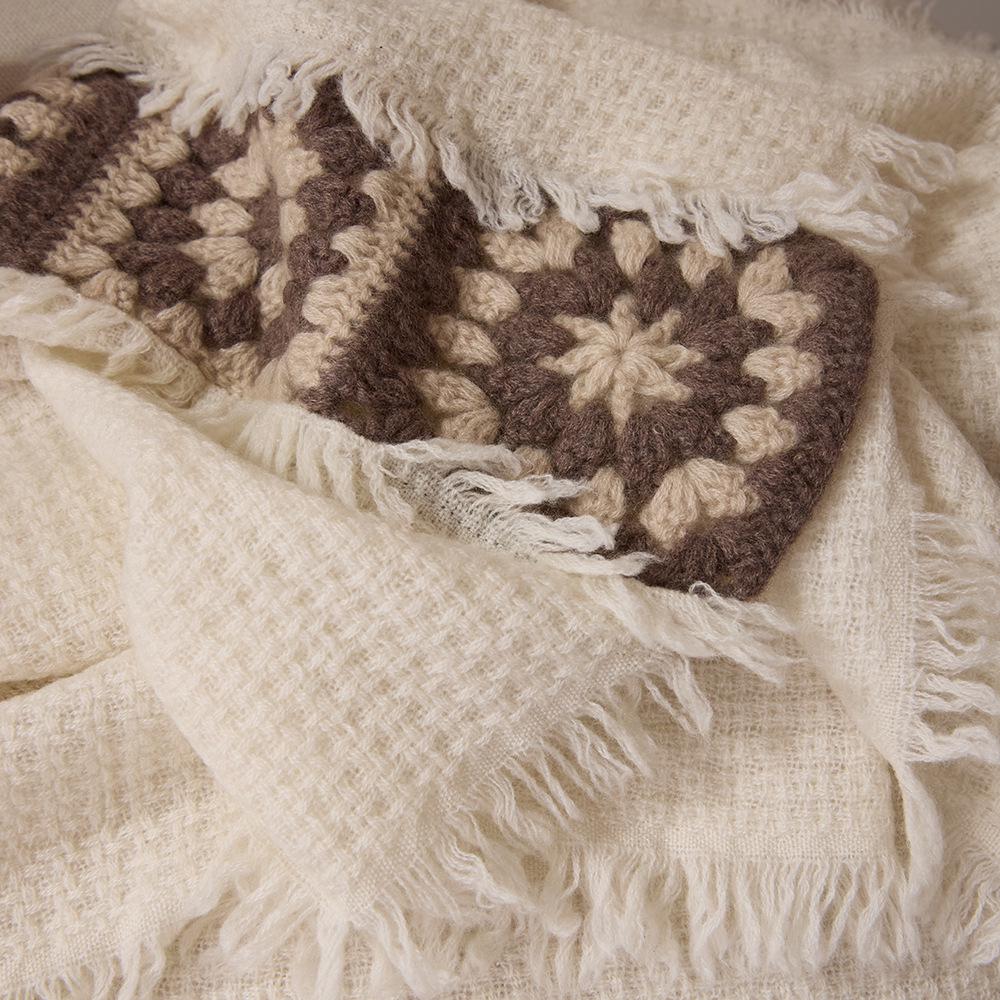 2025 Autumn/Winter Cashmere Patchwork Crochet Scarf & Shawl for Men and Women