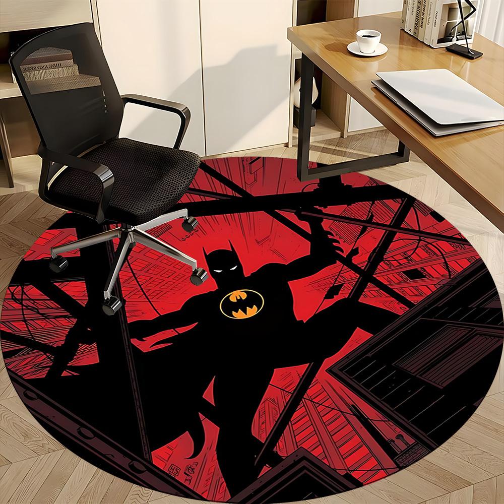 1pc Batman Gotham Office Round Area Rug, Under Office Chairs Bedroom Living Room Home Decor, Room Deco, Available In Various Sizes