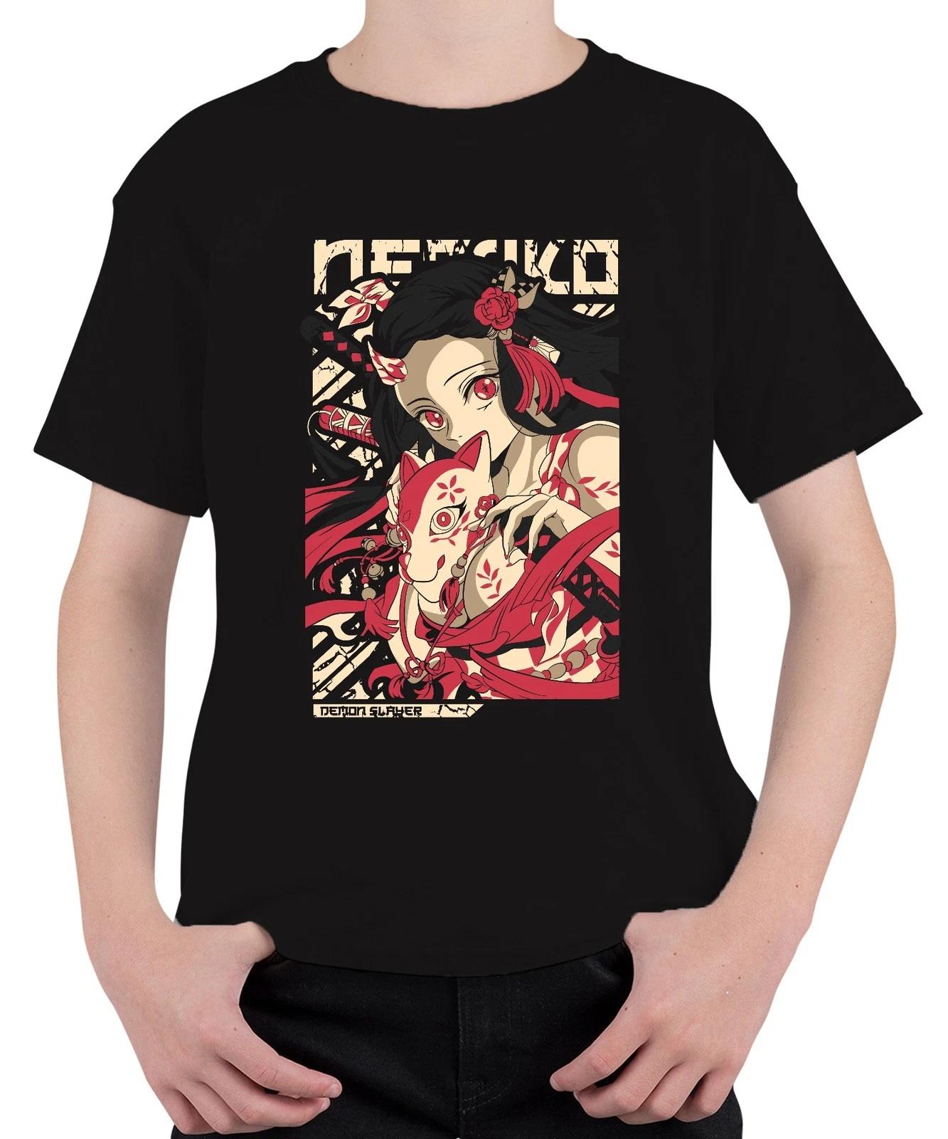 Demon Slayer Nezuko Kitsune Maske Anime Geschenk Japan Y2K Streetwear Manga Unis XXL
