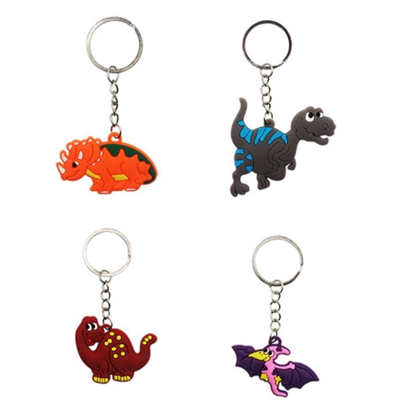 12 Pcs Dinosaur Keychains Cute School Bags Backpack Novelty Keyrings for Party Supplies Favors Bag Fillers Gifts Prizes