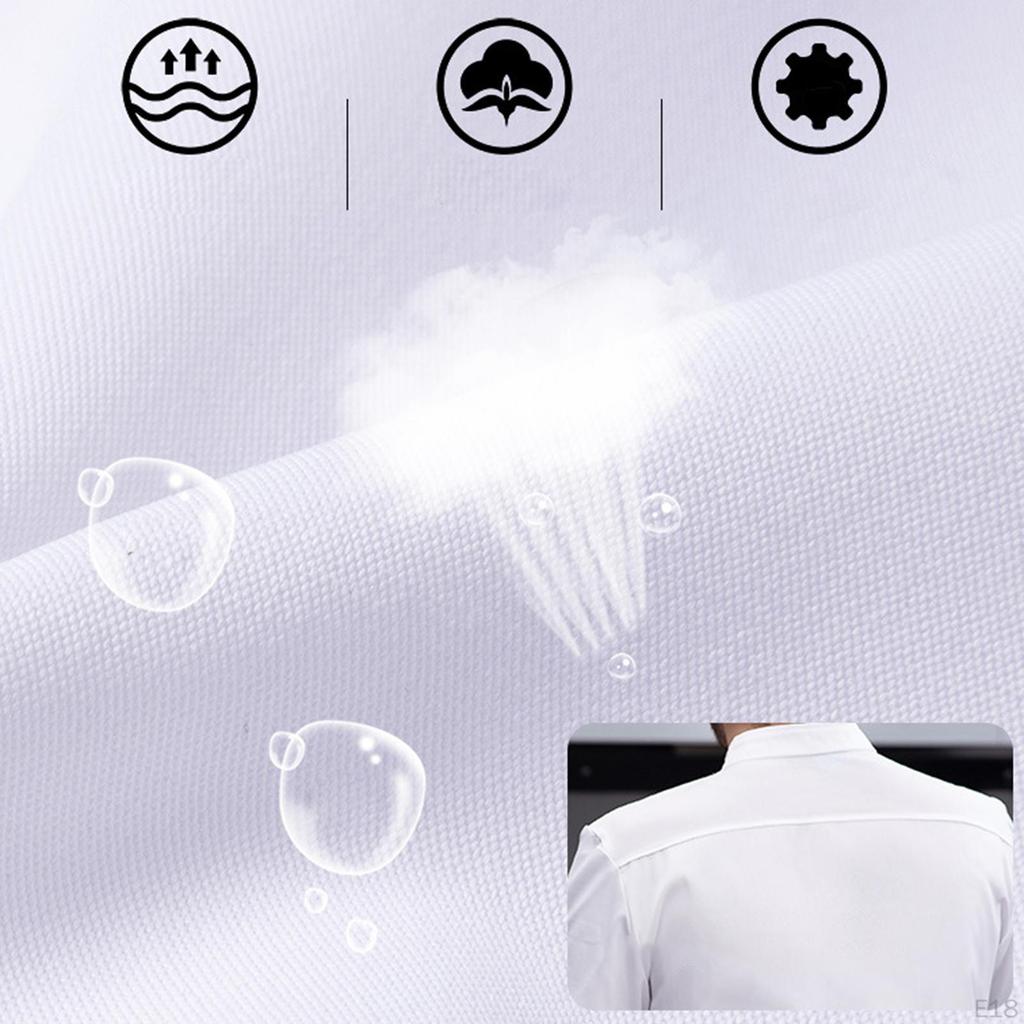 Chef Jacket, Short Sleeve Catering Shirt Wear Uniform for Managers Line Cooks Caterers