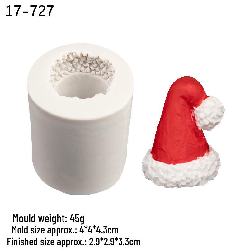 3D Christmas Hat Shape Silicone Mold for Fondant, Epoxy, Clay, DIY Candles