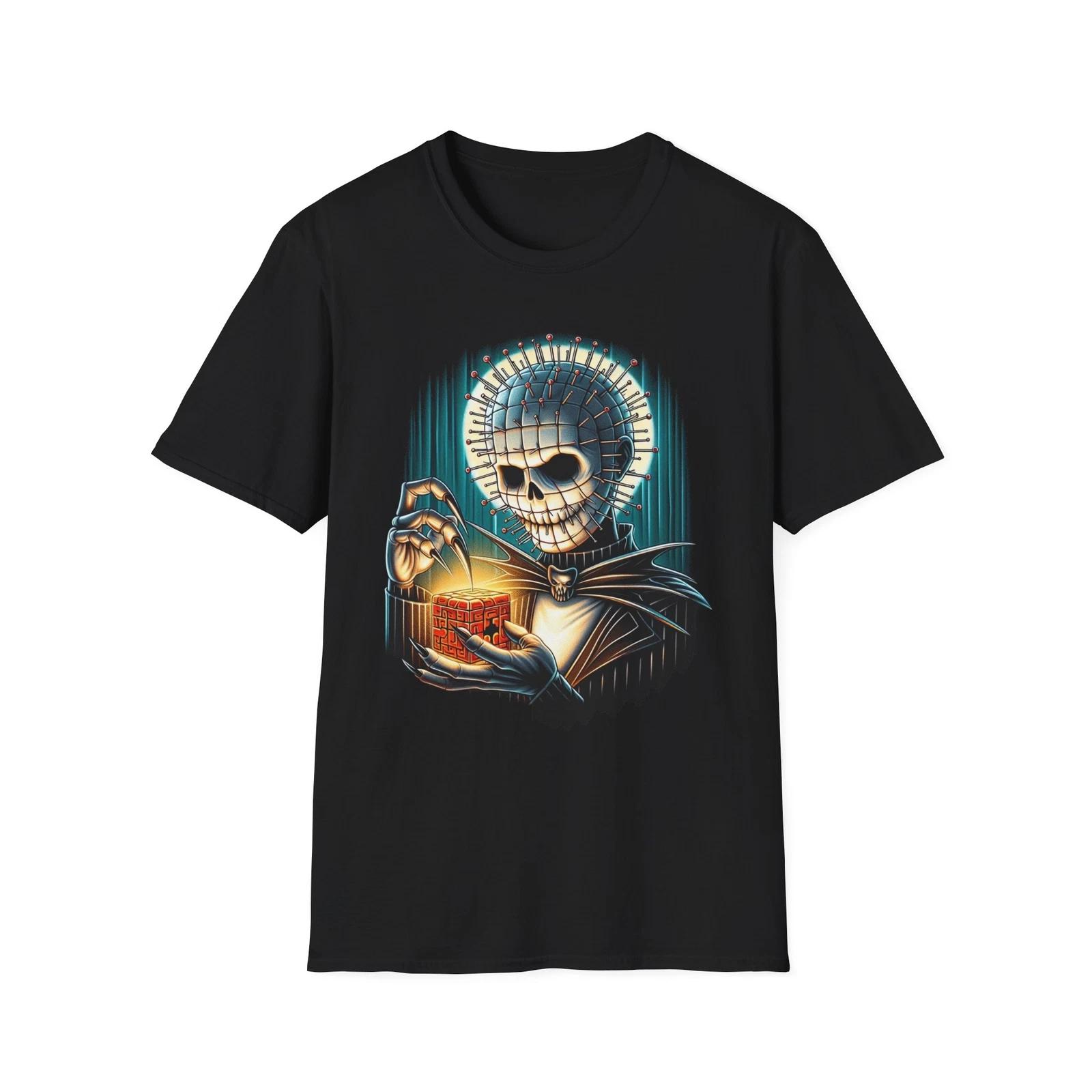 Pinhead as Jack Skellington T-Shirt – Horror Meets Halloween Mashup Tee XXXL