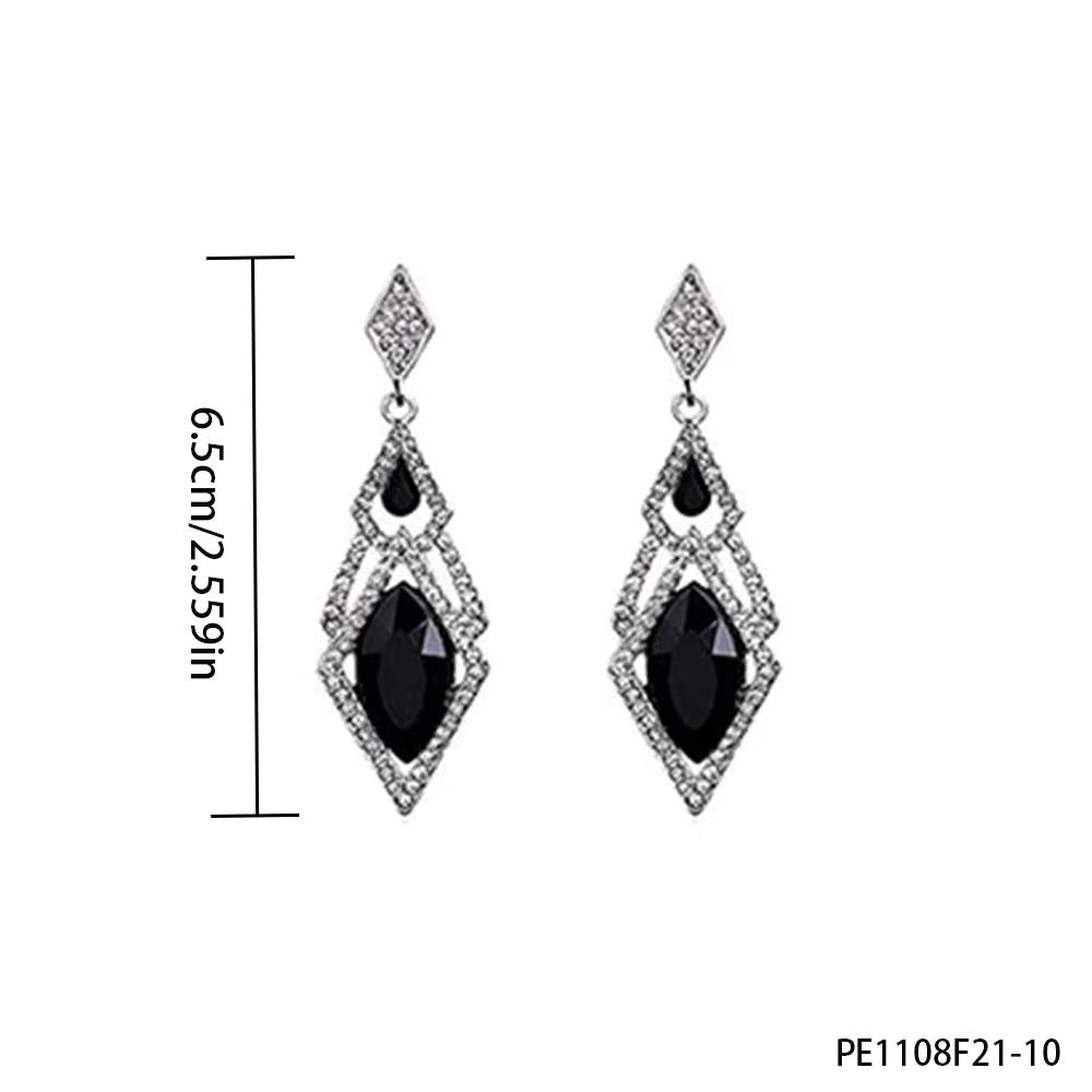 PESENAR 1920s Style Green Crystal Pearl Drop Earrings for Flapper Costume and Vintage Gatsby Accessory