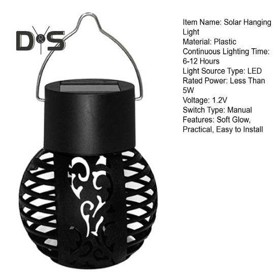 Solarna Mini Wisząca Lampka Płomień Łatwa w Instalacji Wodoodporna Automatyczne Włączanie/Wyłączanie Energooszczędna LEDowa Latarnia Solarna Dekoracja Ogrodu