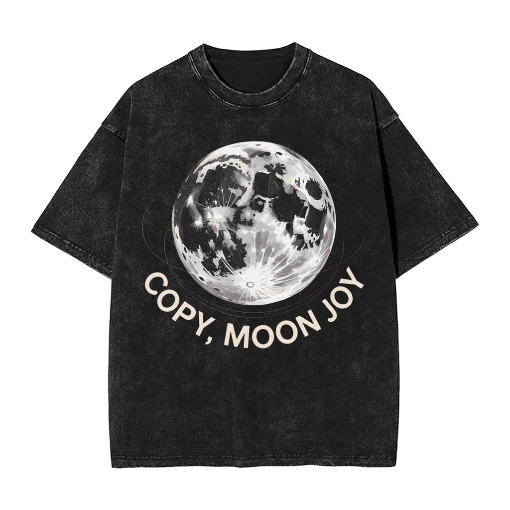 Vintage Washed T Shirt Copy Moon Joy Cotton Tshirts Artemis Ii Hippie Tee Shirt For Male Summer Y2k Funny Casual Clothes