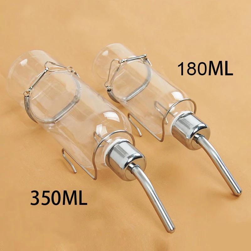 

Plastic Water Feeder Bottle Hanging Auto Dispenser Drinker Hamster Small Pets Dog Drinking Stainless Steel Head Pipe Fountain 180ml