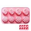 8 Holes Rose Flower Silicone Molds Handmade Soap Candle Silicone Mold DIY Cake Chocolate Baking Tools Ice Cubes Making Mould