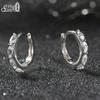 Effie Queen 925 Pure Silver Rhodium Plated Marquoise Zirconia  Hoop Earrings Simple Jewelry for Women Banquet Party Gift LZE22