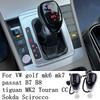 Maner schimbător electronic Buton schimbător de viteze LED pentru VW Golf MK6 MK7 Passat B7 B8 Tiguan MK2 scaun Skoda Octavia DSG, lumină roșie/albă