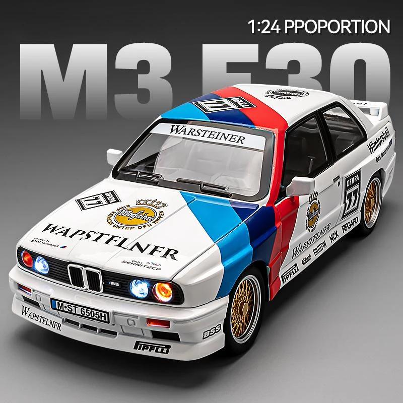 Simulation 1:24 BMW M3 Racing Car Model with Sound Light Collection Diecast Toy Vehicle Children Boy Birthday Gift Home Decor