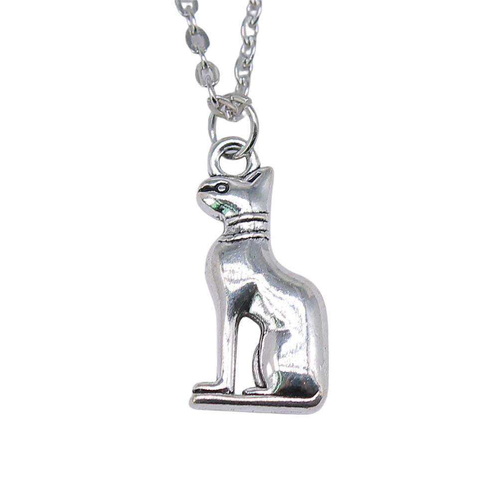 Cat Charm Necklace Cute Animal Pendant For Lovers Minimalist Pet Jewelry Gift 43cm Chain