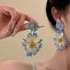 Korean trendy handmade flower earrings bohemian fashion high-end stud earrings women's niche versatile temperament earrings