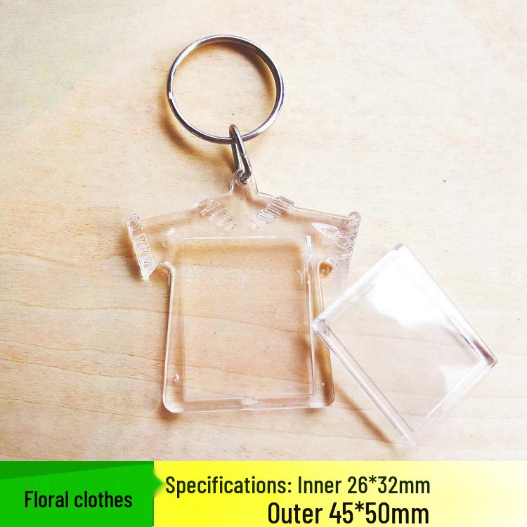 Transparent Photo Keychain Frame - Blank Keyring for Portrait Stickers