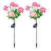 1 Pair Outdoor Solar Lights LED Flower Lamps Automatic On/Off IP44 Waterproof Easy to Install Wireless Garden Solar Lights