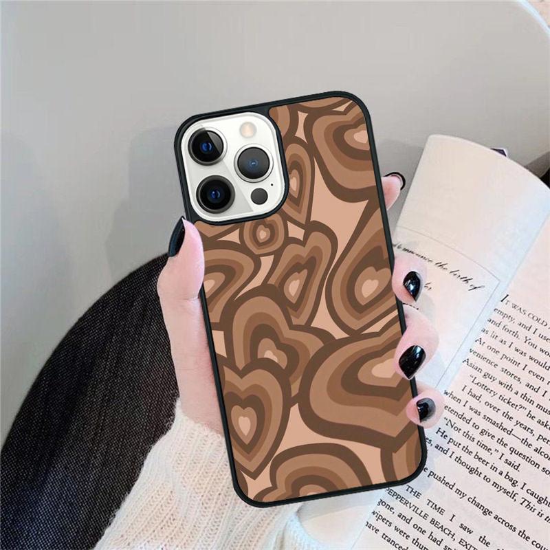 Latte Love Braunes Herz Ästhetische Handyhülle Für iPhone 17 Air 16 15 14 plus 12 13 Pro max Hülle Cover coque