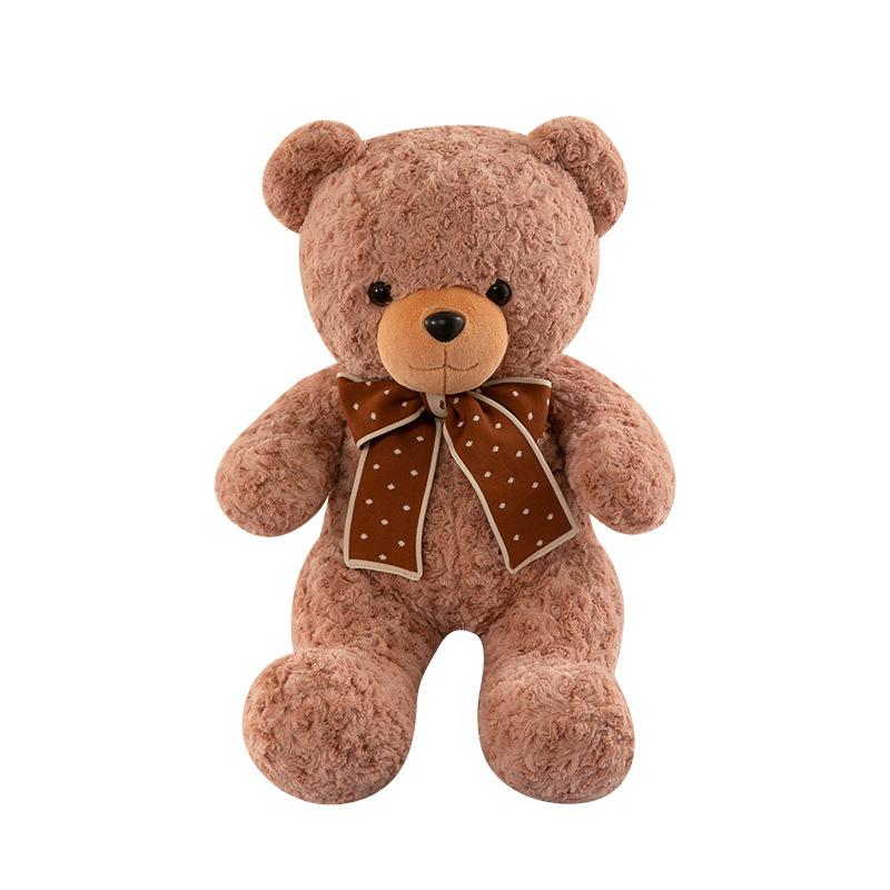 Cartoon Dot Bow Tie Bear Plush Toy Children's Birthday Gift Floor Push Ring Gift Little Bear