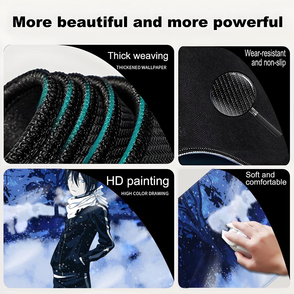 Noragami Night Fight Animation Beautiful patternsOffice Computer Desk Mat Table Big Mouse Pad Laptop Cushion Nonslip Decor