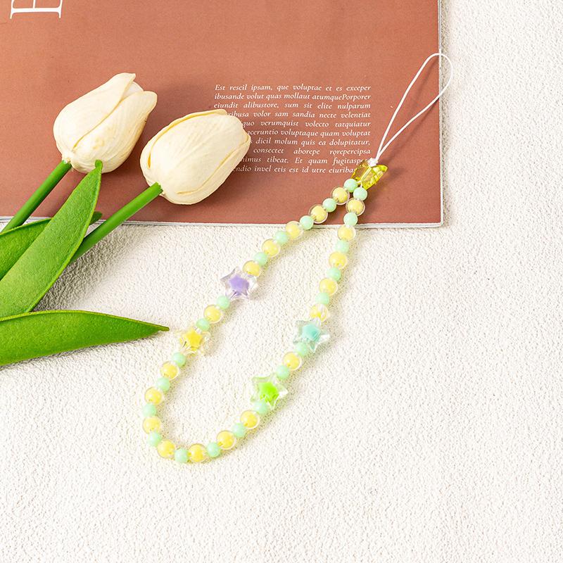 Bunte Sternperlen Handykettenhalter Für iPhone Für Samsung Huawei Xiaomi Handy Umhängeband Seil Taschen Dekoration Schlüsselanhänger