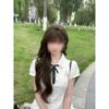 Preppy dress girl summer sweet and hot girl petite princess dress waist pleated skirt