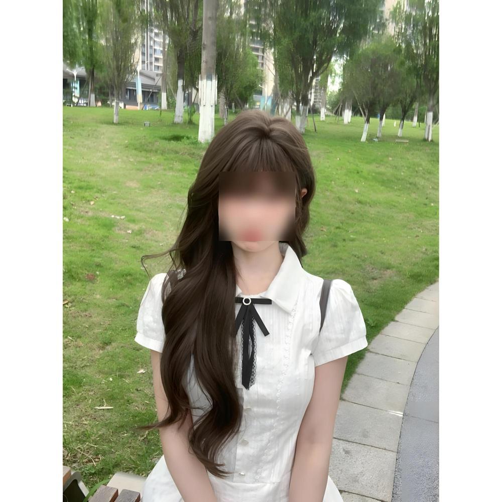 Preppy dress girl summer sweet and hot girl petite princess dress waist pleated skirt