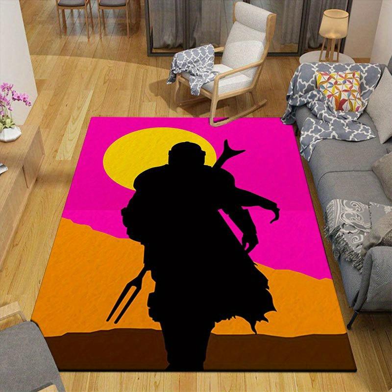 1 Stück Star Wars Yoda Muster Teppich Läufer Rutschfester Teppich Handwaschbar Fußmatte Geeignet für Wohnzimmer Schlafzimmer Heimdekoration Raumdekoration