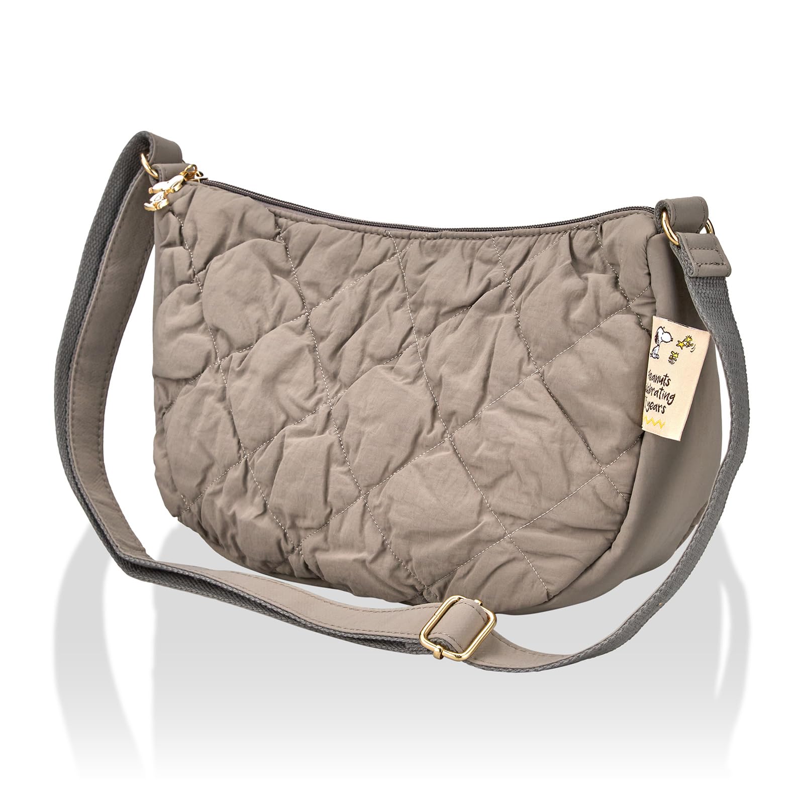 

Snoopy 75th Anniversary Stylish and Light Quilted Shoulder Bag Initial Production Only Sale will end when supplies last 6087 Girls Gray [Hapitas]