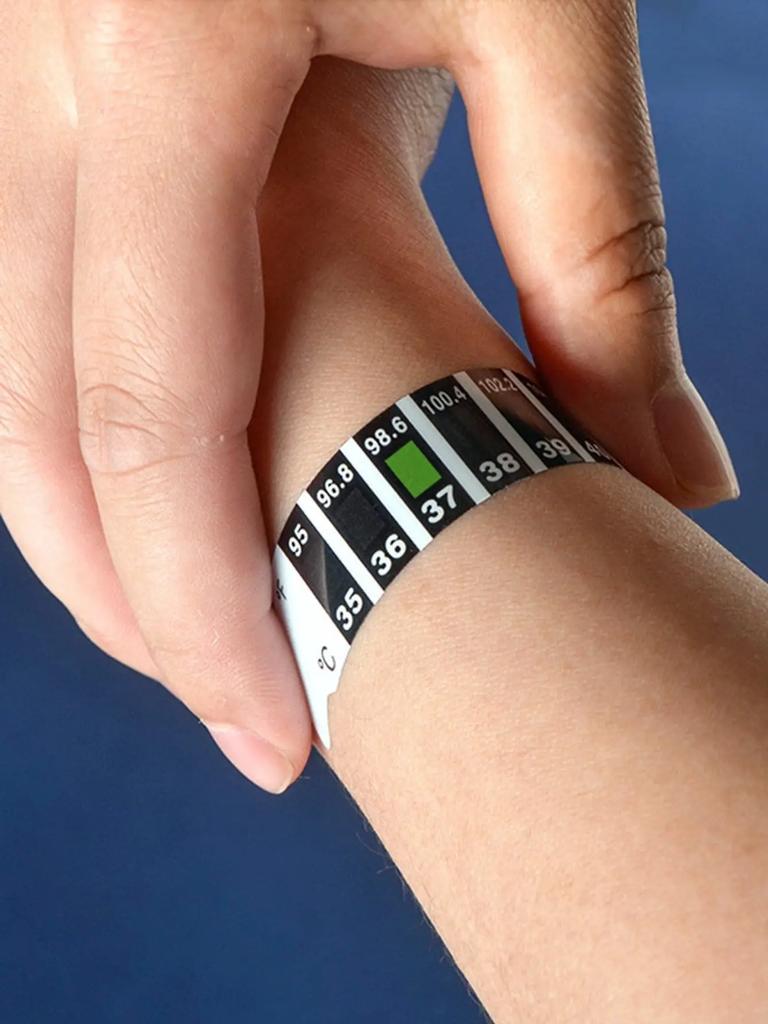 5 stk - Temperaturmålingsplaster for barn, babyens pannefargeendrende LCD-temperaturplaster