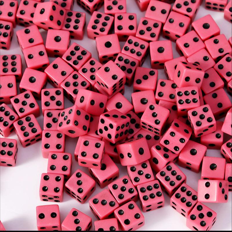 500pcs Mini Dice 8mm Acrylic 6-sided with bag for Party Leisure and Entertainment Gambling Props Chessboard Game Accessories TMZ