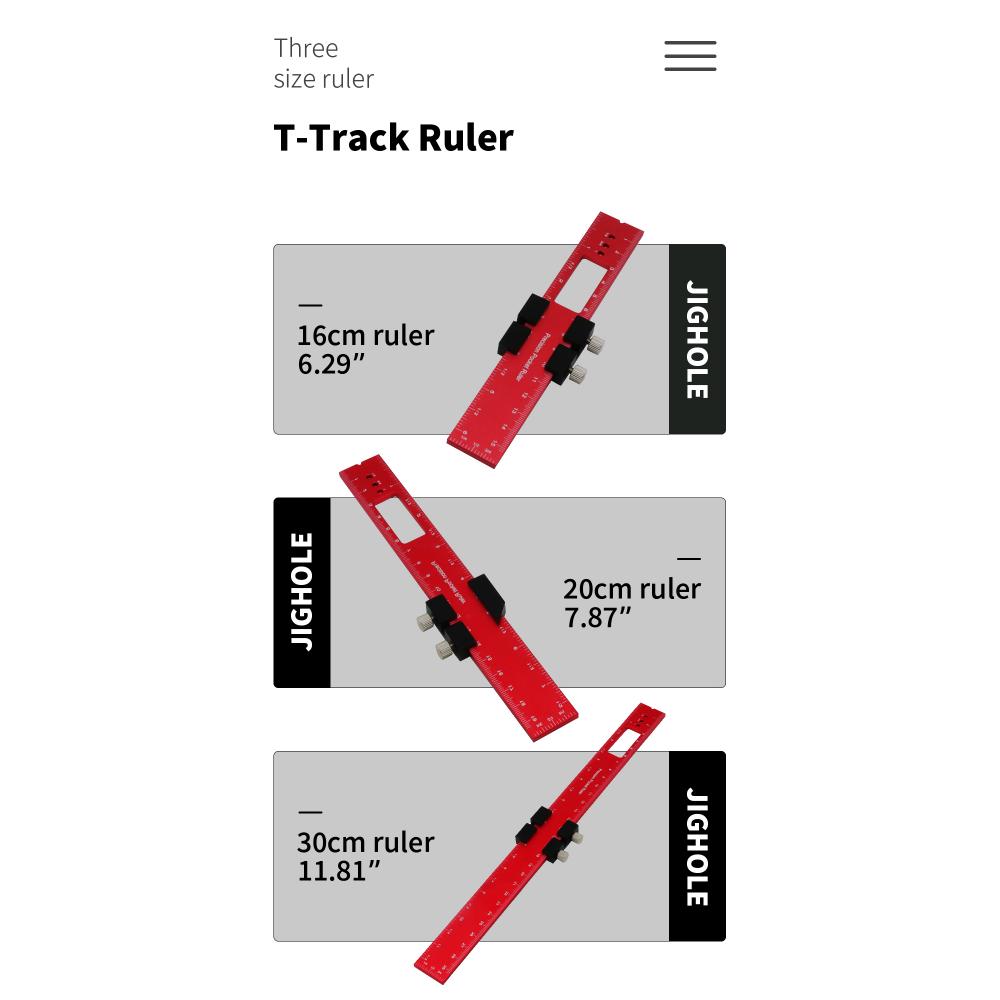Woodworking Precision Pocket Ruler Aluminum Slide Ruler Inch and Metric T-Scribe Ruler Square Layout Tool with Slide Stop