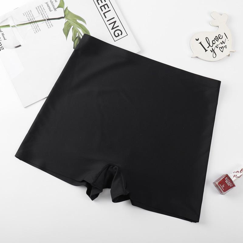 

Women High Waist Seamless Cotton Lining Anti Rolling Edge High Elastic Flat Corner Briefs S чорний