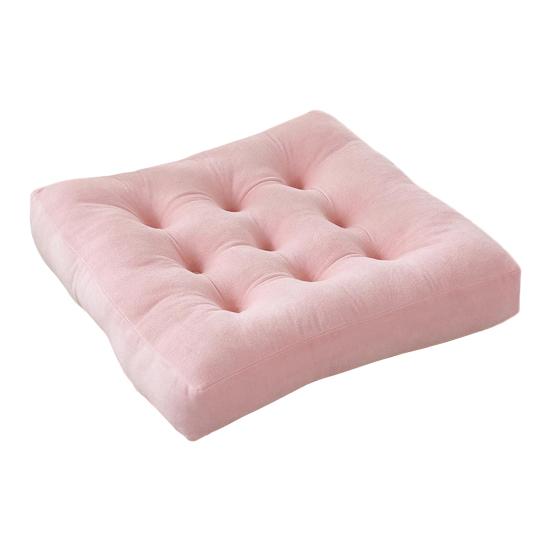 Square Seat Cushion 16x16 Inches Solid Color Stuffed Chair Pad Velvet Thick Seat Cushion for Dining Chair Floor Home Office
