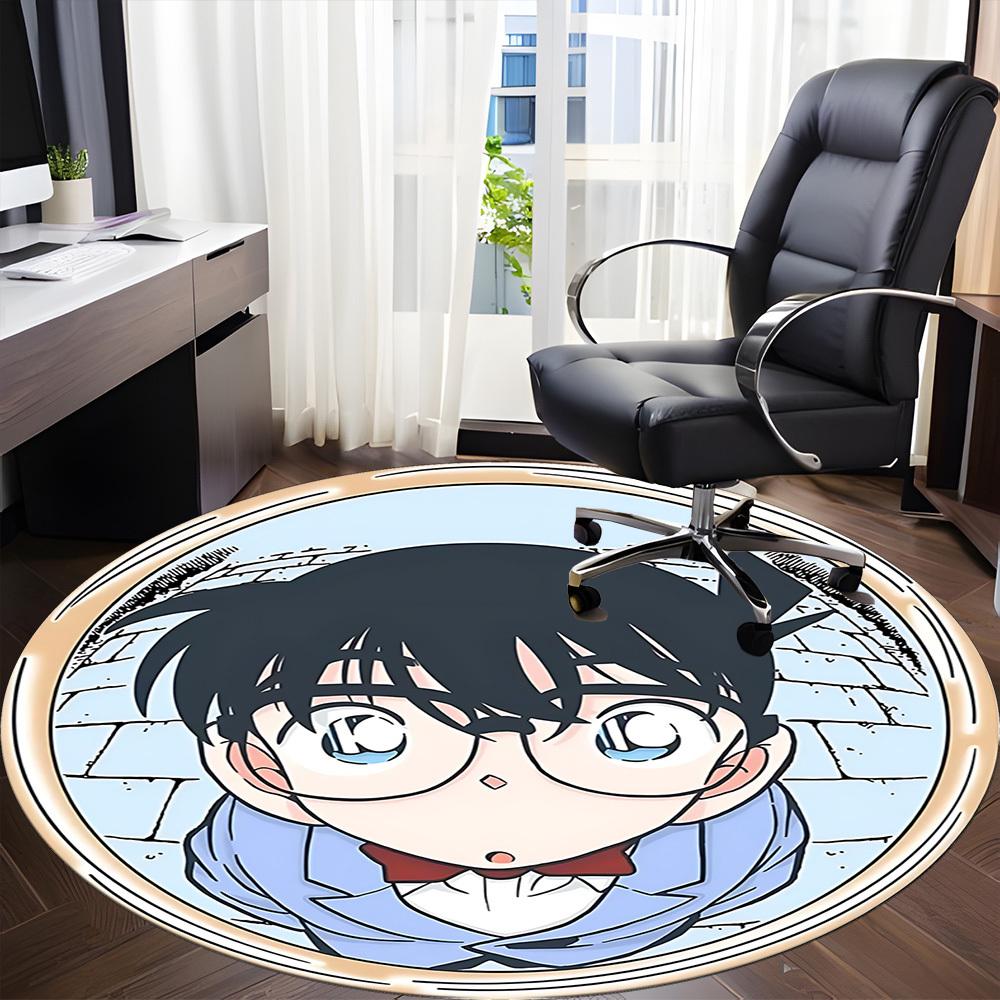 1PC Detective Conan Office Round Area Rug Suitable For Office, Under Office Chairs Bedroom Living Room Home Decor, Room Deco T1224006