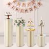 4Pcs Cylinder Cardboard Dessert Table Columns Foldable Flower Stand Party Centerpiece Decor Rack