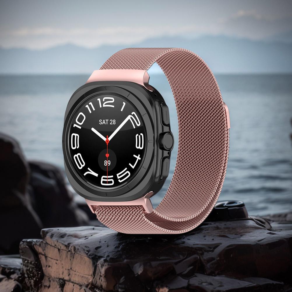 Metal Strap Replacement Watchband Comfortable Milanese Band No Gaps Metal Mesh Strap for Samsung Galaxy Watch 7 Ultra 47mm Strap