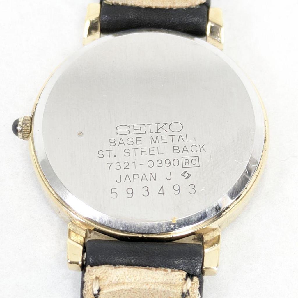[USED] SEIKO EXCELINE Women's Battery Strap Replacement Working Q-56