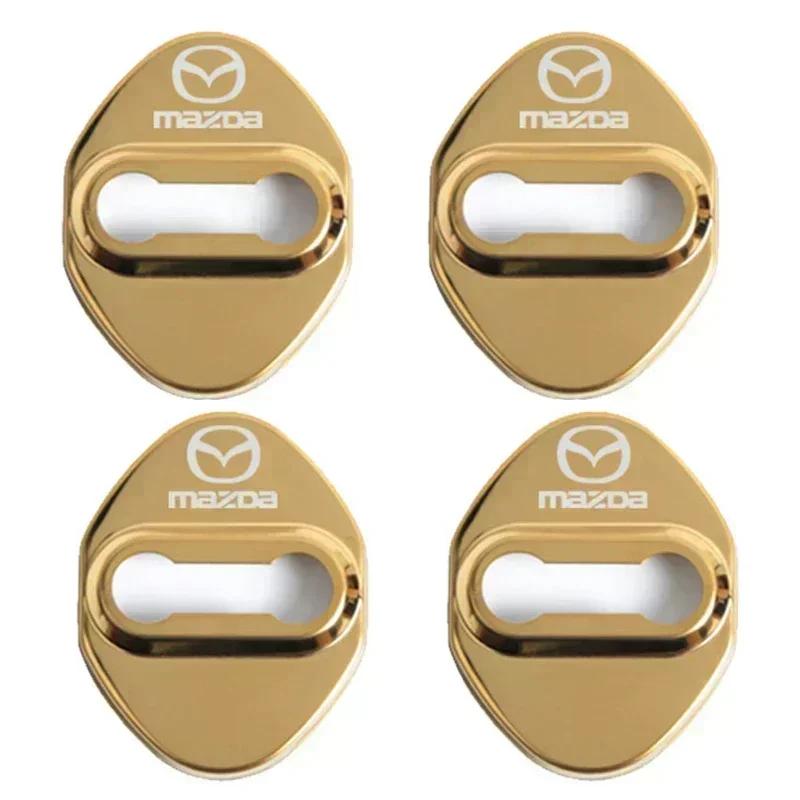 2025 Heiß 4 Stück Auto Türschlossabdeckungen Rostschutz Schnallenaufkleber für Mazda CX-4 CX-5 CX-3 Atenza Axela 3 6 Grand Tourer Styling Acce