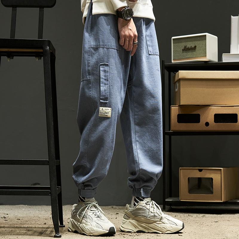 Overalls Men's Spring and Autumn Loose Tie Feet Trend Brand Boys' Pants Men's Casual Pants Trend Tooling Style