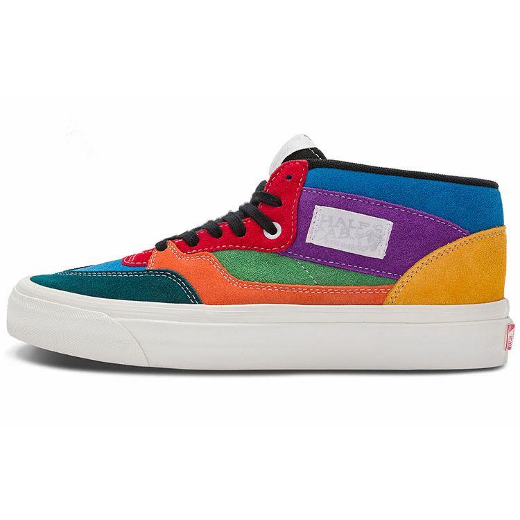 Vans Half Cab 33 DX Leather Fashion Casual Mid-Top Skate Shoes Unisex Sneakers Blue Orange Purple VN0A5KX6448