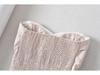 American Pure Style Strapless Shirred Pleated Slim-Fit Dress for Women