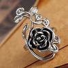 Gothic Women's Rose Flower Vine Alloy Enamel Finger Ring Cosplay Jewelry Gift