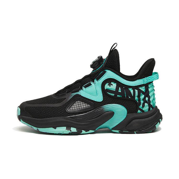 Anta Cement Nemesis Shock Absorbing Durable Basketball Shoes Kids Sneakers Black 312241119-2