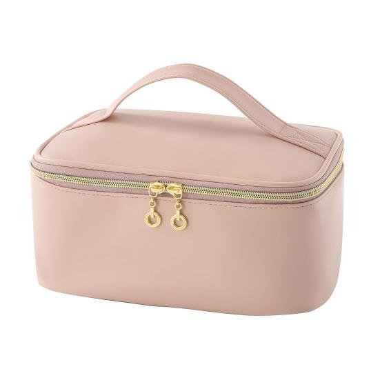 Travel Cosmetic Case Large Capacity Makeup Bag with Removable Divider Waterproof Toiletry Bag with Top Handle Cosmetic Organizer for Vacation Home