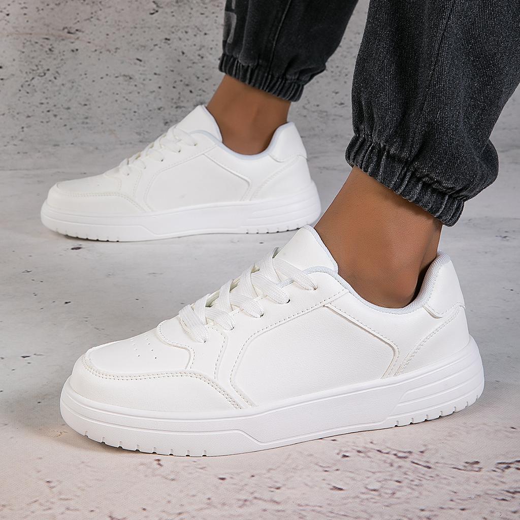 New little white shoes women's solid color sports shoes versatile casual board shoes men