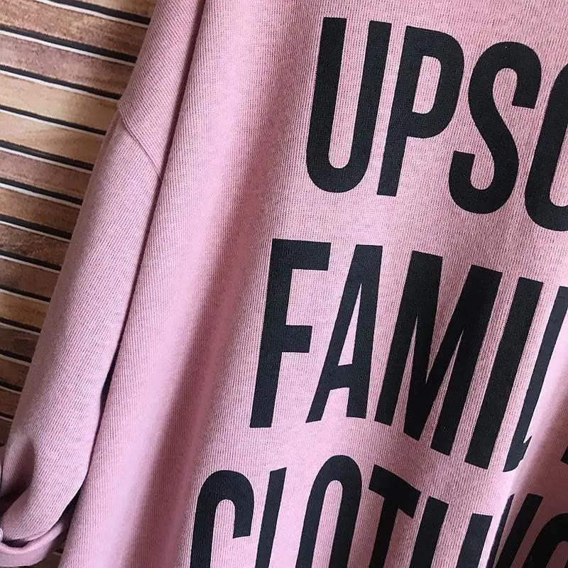 Frühling und Herbst Plus Size Damen Loose Pullover Mittellanges, dickes, langärmliges T-Shirt mit Buchstabendruck