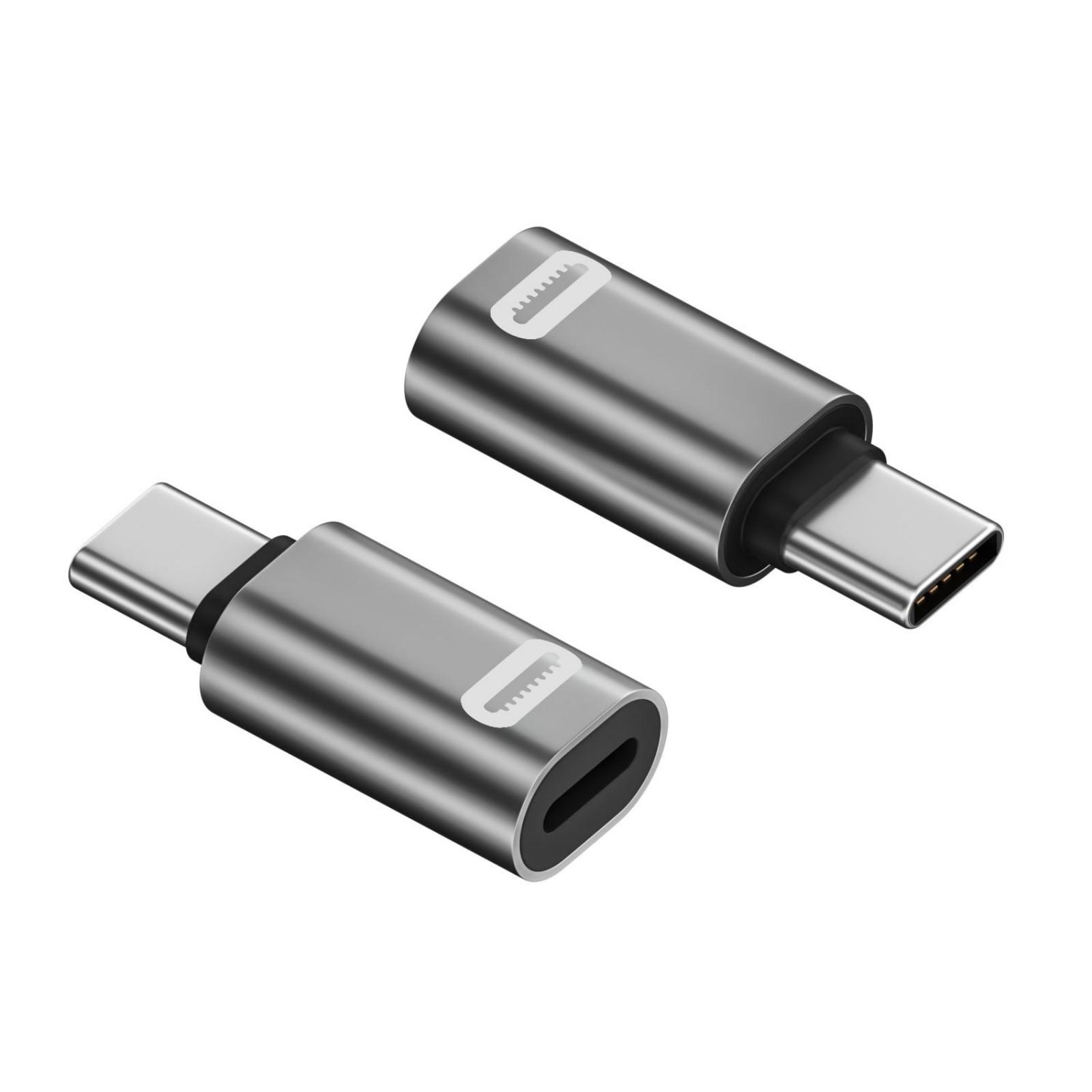 

2 шт. Адаптер с разъема Female на Type C Male Поддержка быстрой зарядки 35 Вт и передачи данных 480 Мбит/с для устройств iPhone16/15 серебряный