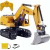 Multifunctional Excavator, RC Bulldozer, RC Car, Kids' Toy Car, Radio Control Construction Vehicle Toy, Large Size (Yellow)